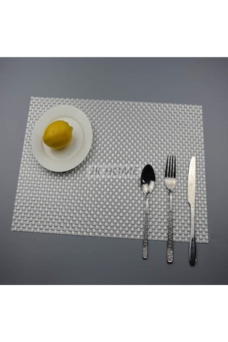 4 Adet/grup Lüks Örgü Akşam Yemeği Placemats Pvc Yer Masa Paspasları En Iyi Altın Gümüş Sofra Yemek Takımı Mutfak Masa Pedleri Araçları Gümüş