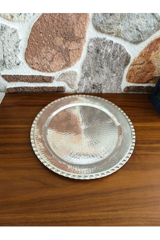 Modabakır Bakır Supla, Servis Tabak 30 Cm Model:1245896 Gümüş