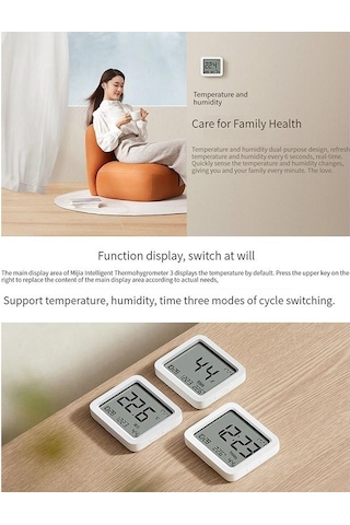 Xıaomı Mijia Bluetooth Termometre 3 Akıllı Elektrikli Dijital Higrometre Sıcaklık Ve Nem