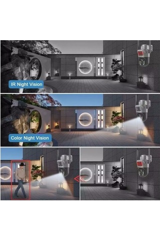 Ultimate V380pro S735 Solar Güneş Enerjili Gece Görüş İnsan Takibi 10mp Dual Lens 4g Kamera