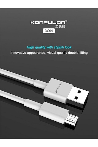 Cosmotex Konfulon Dc04 Süper Hızlı Micro Usb Kablo 1m 2a