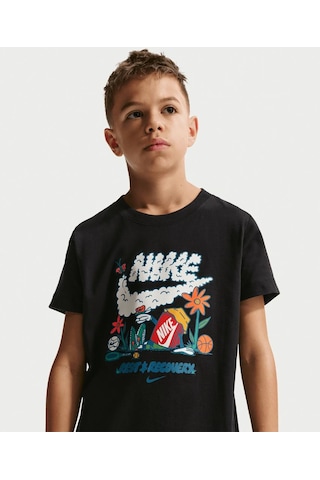 Nike Nsw Boxy Rest Pamuklu Çocuk Siyah Tişört