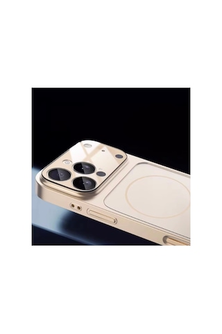 Titanyum Serisi iPhone Uyumlu 17 Air Magsafe Destekli Manyetik Kamera Korumalı Parlak Telefon Kılıfı