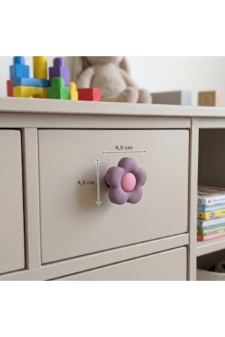 Çocuk Odası Mobilya Kulp Dolap Düğme Gül No:46 Mor - Pembe