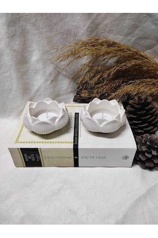 Bernami Mumluk Şamdanpinterest Lotus Mumluk Beyaz Dekoratif Mumluk Tealight Mumluk 2 Adet. Mumlar Dahil Değildir Diğer