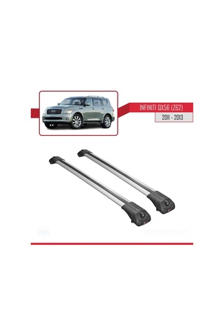 Infiniti Qx56 Z62 2011-2013 Arası İle Uyumlu Ace-1 Ara Atkı Tavan Barı Gri