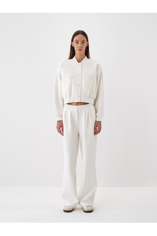 Xint Ekru Pamuk Dokulu Oversize Sweat Pantolon 470462