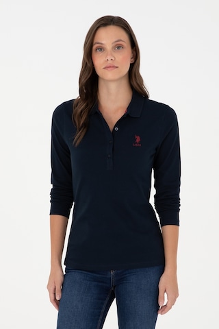 U.S. Polo Assn. Kadın Lacivert Basic Polo Yaka Sweatshirt 50289541-VR033