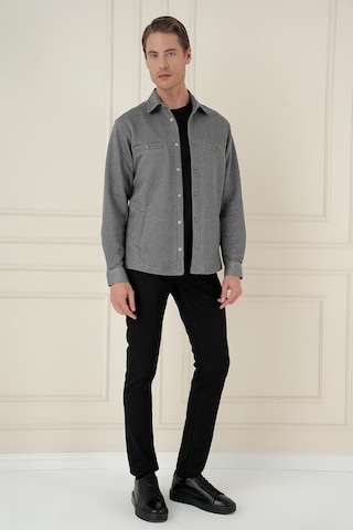 Efor G 1581 Slim Fit Gri Klasik Gömlek Gri