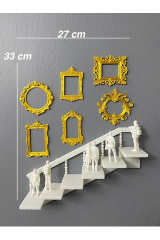 Mini 6 Lı Gold Çerçeve, Mini 6 Lı Figürler Ve Merdiven Seti Ev Dekorasyonu Hediye Alternatifi Museum Of Us