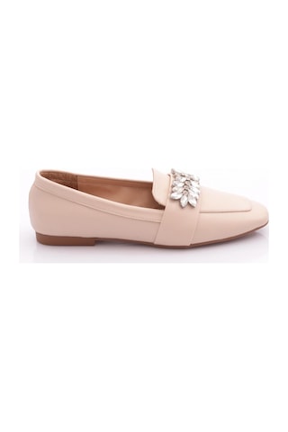 Dgn 50085-23y Kadin Kristal Taşli Tokali Loafer Ten Cilt