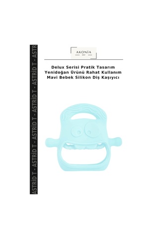 Delux Serisi Pratik Tasarım Yenidoğan Ürünü Rahat Kullanım Mavi Bebek Silikon Diş Kaşıyıcı Belirtilmemiş