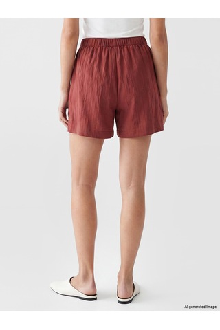 Lcwaıkıkı Classic Bordo Beli Lastikli Kadın Şort