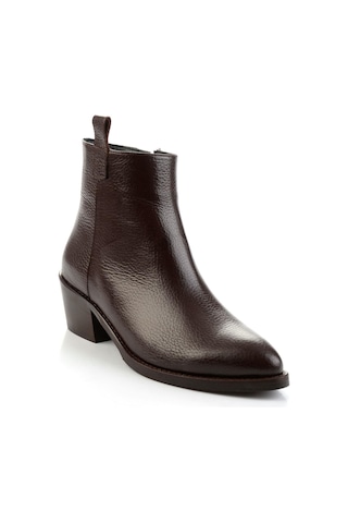 Bambi Kahve Hakiki Deri Kadın Bot & Bootie K02531254340 Kahve