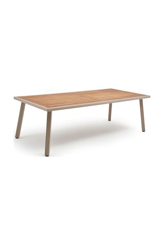 Milano Iroko Tabla 100x230 Alüminyum Masa - Kum Rengi Kum Rengi