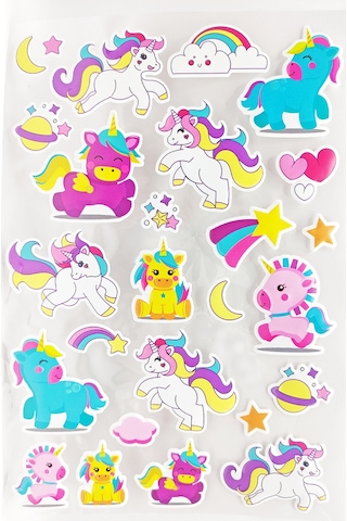 Sticker Kabartmalı A4 Boyutunda Stiker Defter, Planlayıcı Etiket Lim106 - Unicorn
