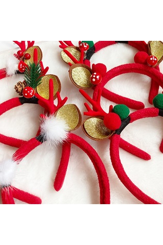 Yeni Noel Kafa Bandı 2024 Kırmızı Şeffaf Boynuz Kafa Bandı Kız Çocuk Saç Aksesuarları Saç Fiyongu Başlığı Noel Aksesuarları Mj51 7