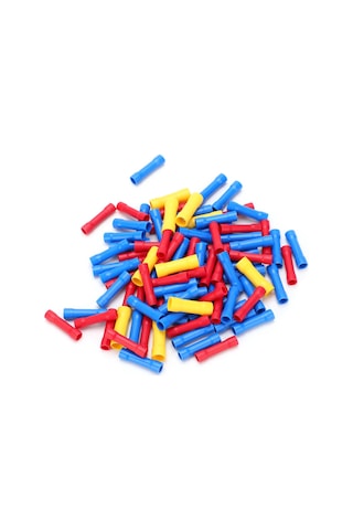 Youtek 100 Adet Tam Isoleli Su Geçirmez Bakır Terminale, Isıl Daraltmalı Kablolu Bağlayıcı Kırmızı-mavi-sarı , Yangın Dayanıklı Soğuk Presli Uygulama