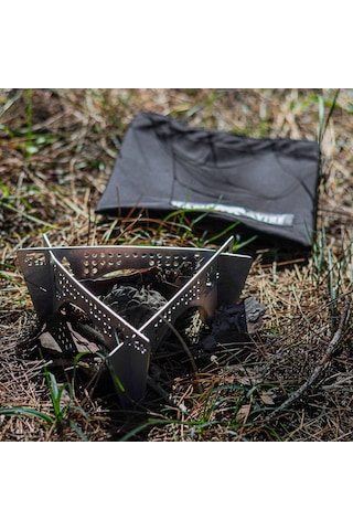Kamp Ayısı Çelebi Bushcraft Jel Yakıtlı Osmanlı Ocağı Gri