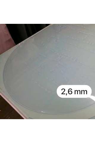 Şeffaf Pvc 2,6 Mm Kalın Oval Masa Örtüsü Kaymaz Koruyucu, Düz Kenarlı Yarım Daireli Muşamba Şeffaf