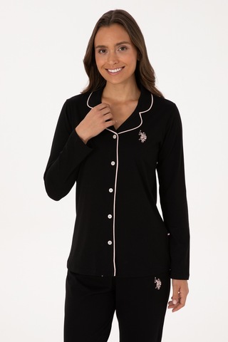 U.s. Polo Assn. Kadın Siyah Pijama Takım 50318815-vr046 Siyah