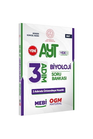 2027 Ayt Mebi-ogm 3 Adım Biyoloji Soru Bankası Renkli A4 Boyut Video Çözümlü Baskı Ücreti