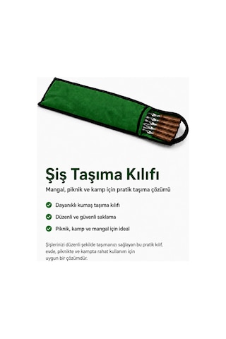 Kumaş Şiş Taşıma Kılıfı Mangal, Piknik Ve Kamp İçin Pratik Saklama Çantası