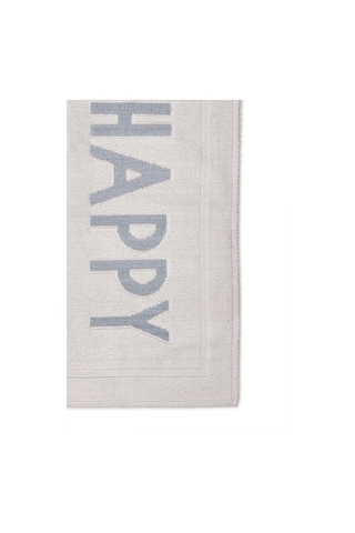 Happy Doğal Pamuklu 2'li Banyo Kilim Seti 60x100+50x60 Cm - Gri