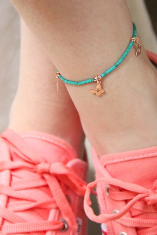 Argentum Concept - Kelebek Motifli Taşlı Makrome Halhal - H003001