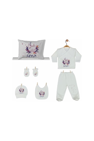 Pia Baby Gl 2201 İsme Özel Yastık Zıbın Set Krem