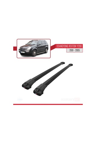 Ssangyong Rexton Y200 2001-2005 Arası İle Uyumlu Ace-1 Ara Atkı Tavan Barı Siyah