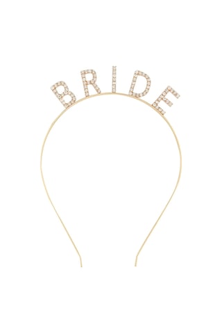 Altın Gold Renk Bekarlığa Veda Kristal Taş Bride Tacı İthal 16x10