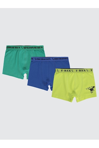 Civil Boys Erkek Çocuk 3'lü Boxer Set 2-10 Yaş Yeşil