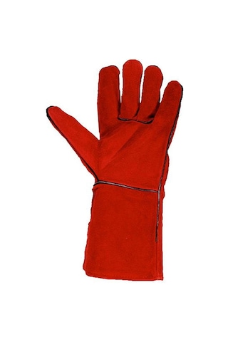 Kaynak Eldiveni Deri Kaynakçı Koruyucu Eldiven Kırmızı 9/L 1 Çift