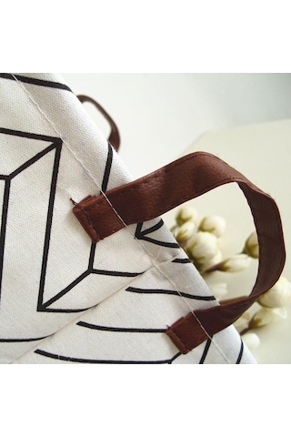 Novahub Geometri Ev Kumaşları Kirli Çamaşırlar & Eşya Saklama Sepeti, Pamuk Ve Keten, Modern Tasarım, 32x32x32cm Diğer