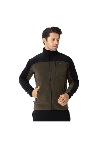 Crozwise Erkek Tam Fermuarlı Polar Sweat Haki 6051-04 Haki