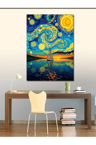 Kanvas Tablo Yıldızlı Gece Yolculuğu 50cmx70cm