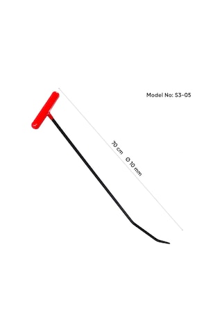 70 Cm 10 Mm Çap Çift Kıvrımlı Yassı Uçlu Boyasız Göçük Düzeltme Çubuğu - S3-05, Pdr Çubuk