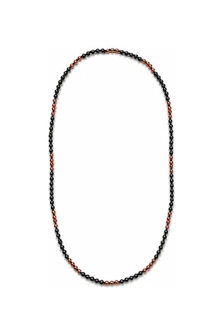 4 Mm 60 Cm Doğal Oniks Taşlı Erkek Kolye Ey55 Gri