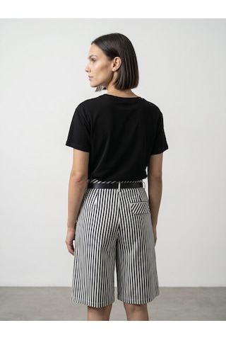 Dilvin 32847 Lyocell Karışımlı V Yaka T-shirt-siyah