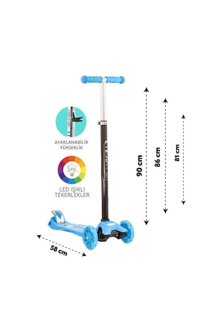 Mavi Twist Işıklı Scooter