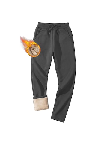Ghassy Co. Ghassy Co. Erkek Ultra Termal Kışlık Sherpa Astarlı Aktif Koşu Normal Paça Jogger Eşofman Altı Koyu Gri