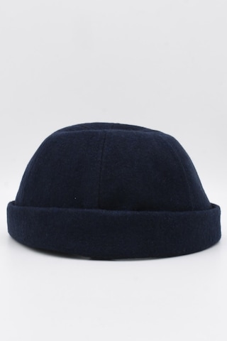 Külah Kışlık Yeni Stil Yün Retro Hip-Hop Docker Şapka Lacivert