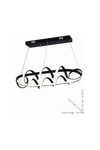 Dart Yemek Masası Siyah Led Avize