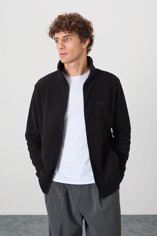 Tommy Life Hardy Siyah Standart Kalıp Polar Erkek Sweatshirt - 88299 Siyah