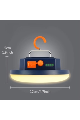 Cordial 7200mah Beyaz Şarj Edilebilir Lityum Pil Led Kamp Lambası Taşınabilir Acil Durum Çadır Lambası 2 Mod Sıcak Soğuk Beyaz 15w