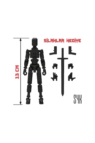 Robot 13 Dummy Siyah Siyah Tüm Eklemleri Hareketli Aksiyon Figürü Oyuncak Robot 13 Dummy Siyah Siyah Tüm Eklemleri Hareketli Aksiyon Figürü Oyuncak