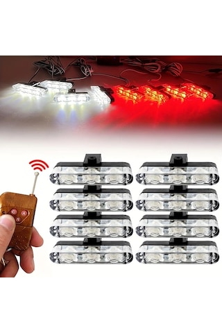 Motion003 4ü 1 Arada Yüzey Montajlı Araç Kumandası 24 Led Kırmızı Beyaz 12v Jeep Kamyon