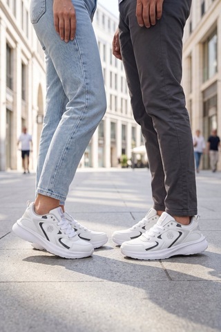 X-step Bağcıklı Hafif Rahat Beyaz Unisex Yürüyüş Ve Spor Ayakkabı Sneaker 2032 G
