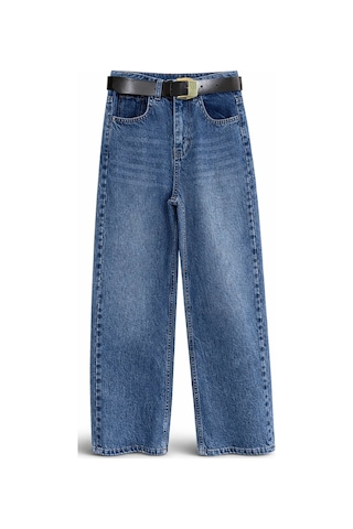 5in1Canpolat Mavi Kemerli Tensel Denim Pantolon 0030